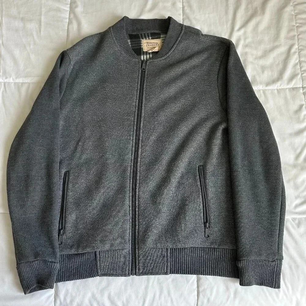 Vintage Dark Gray Bomber Jacket